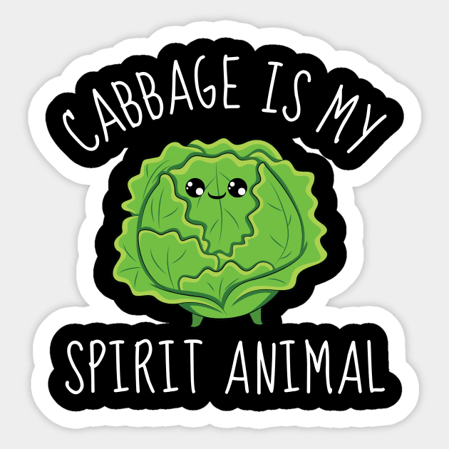 Cabbage: My Crunchy Spirit Animal Sticker by DesignArchitect